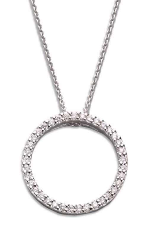 Roberto Coin Small Circle Pendant White Gold and Diamonds 001259AWCHX0
