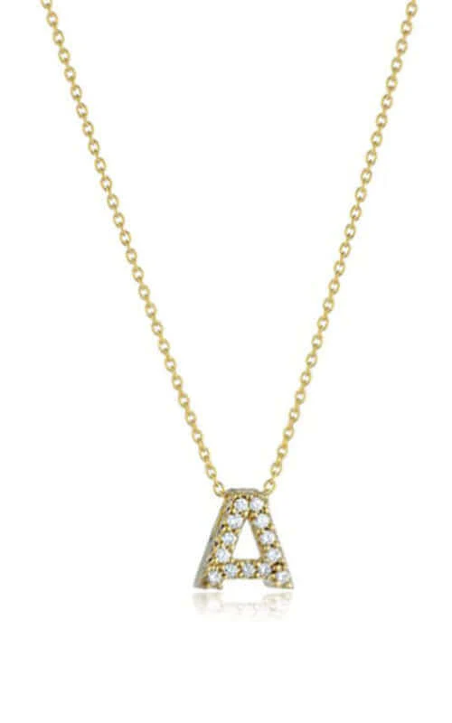 Roberto Coin Love Letter A Pendant Yellow Gold and Diamonds 001634AYCHXA