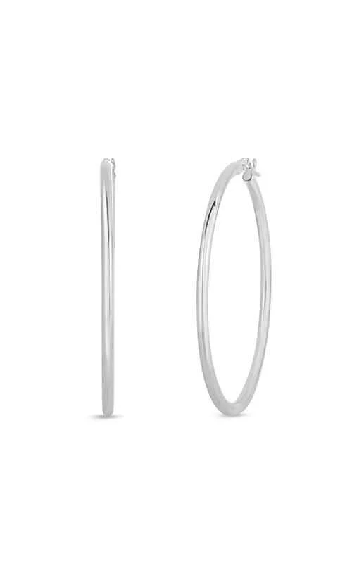Roberto Coin Hoop White Gold Earrings 556023AWER00.