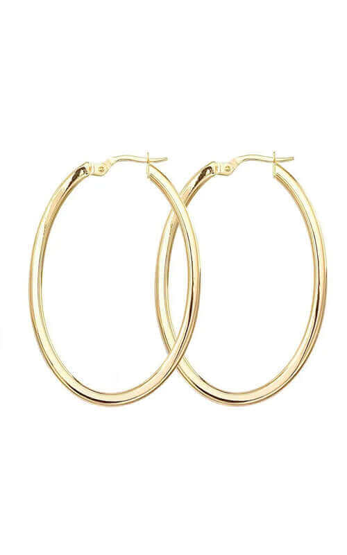 Roberto Coin Oval Hoop Gold Earrings 556027AYER00