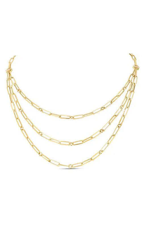 Roberto Coin 18k Gold Triple Strand Bib Necklace 7773263AYCHX