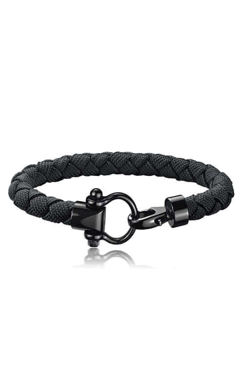 Omega Sailing DLC Black Braided Rubber Bracelet BA05CW00002