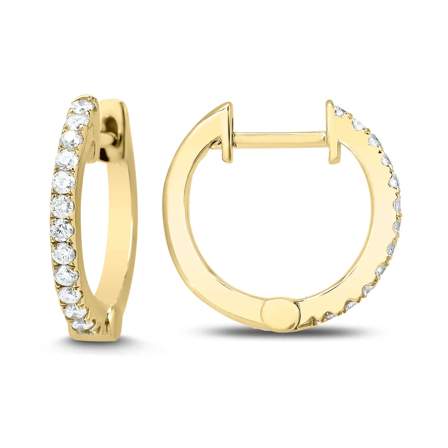 Bandiera Jewellers Diamond Hoop Earrings 0.16ct AER-9834-18KT-Y