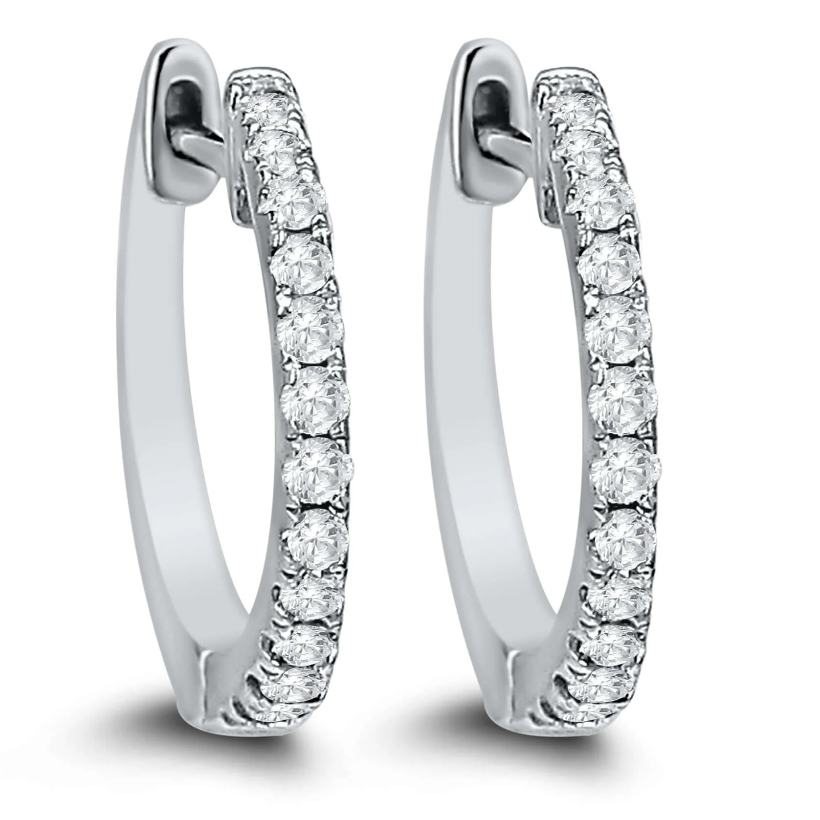 Bandiera Jewellers Diamond Hoop Earrings 0.18ct AER-9846-1-18kt