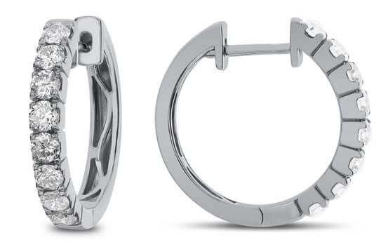 Bandiera Jewellers Diamond Hoop Earrings 1.00ct AER-12808
