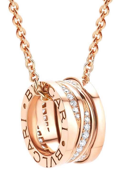 Bulgari B.Zero 1 Zaha Hadid Rose Gold and Diamonds Necklace (355060)