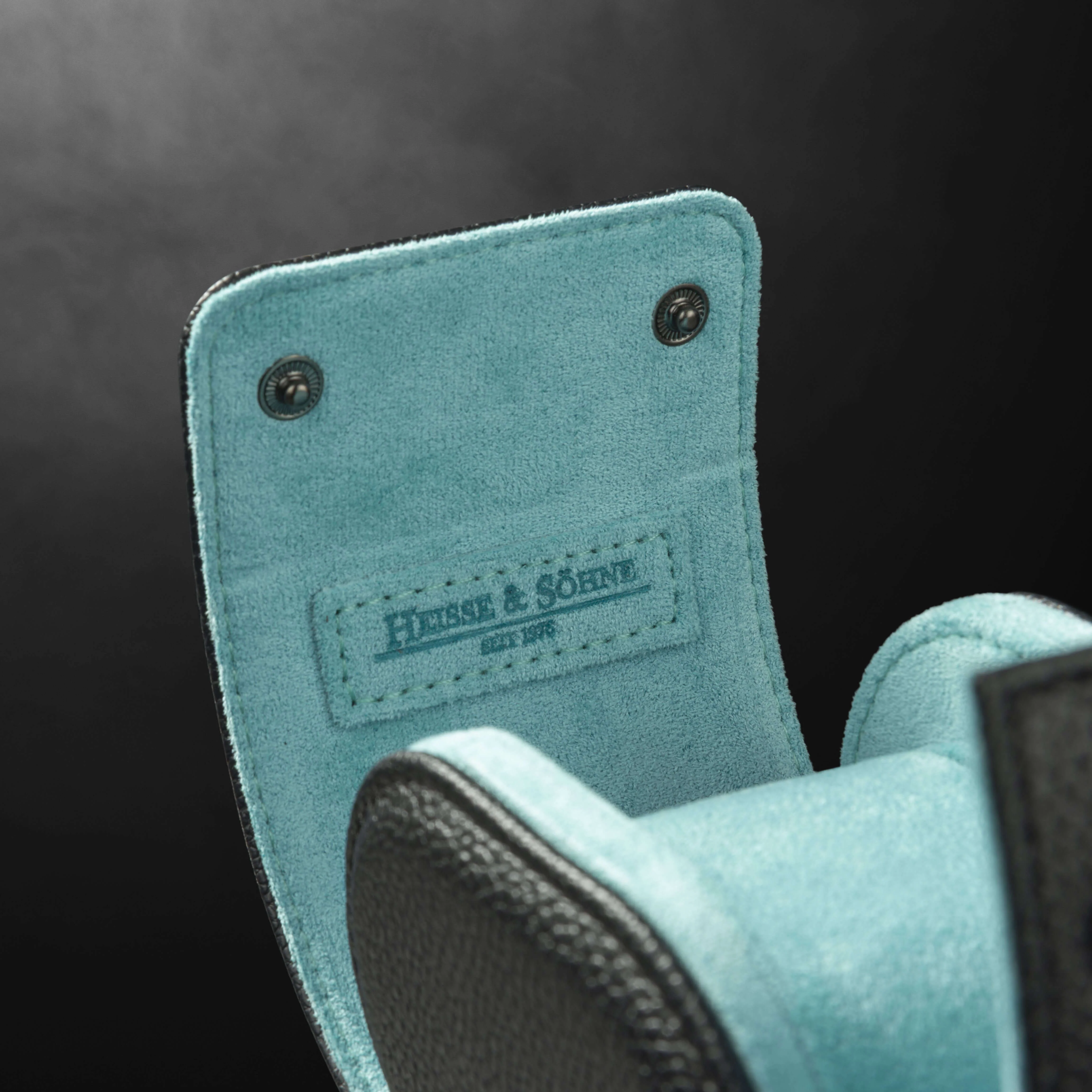 Charles Single Watch Roll Black & Turquoise - Image 5