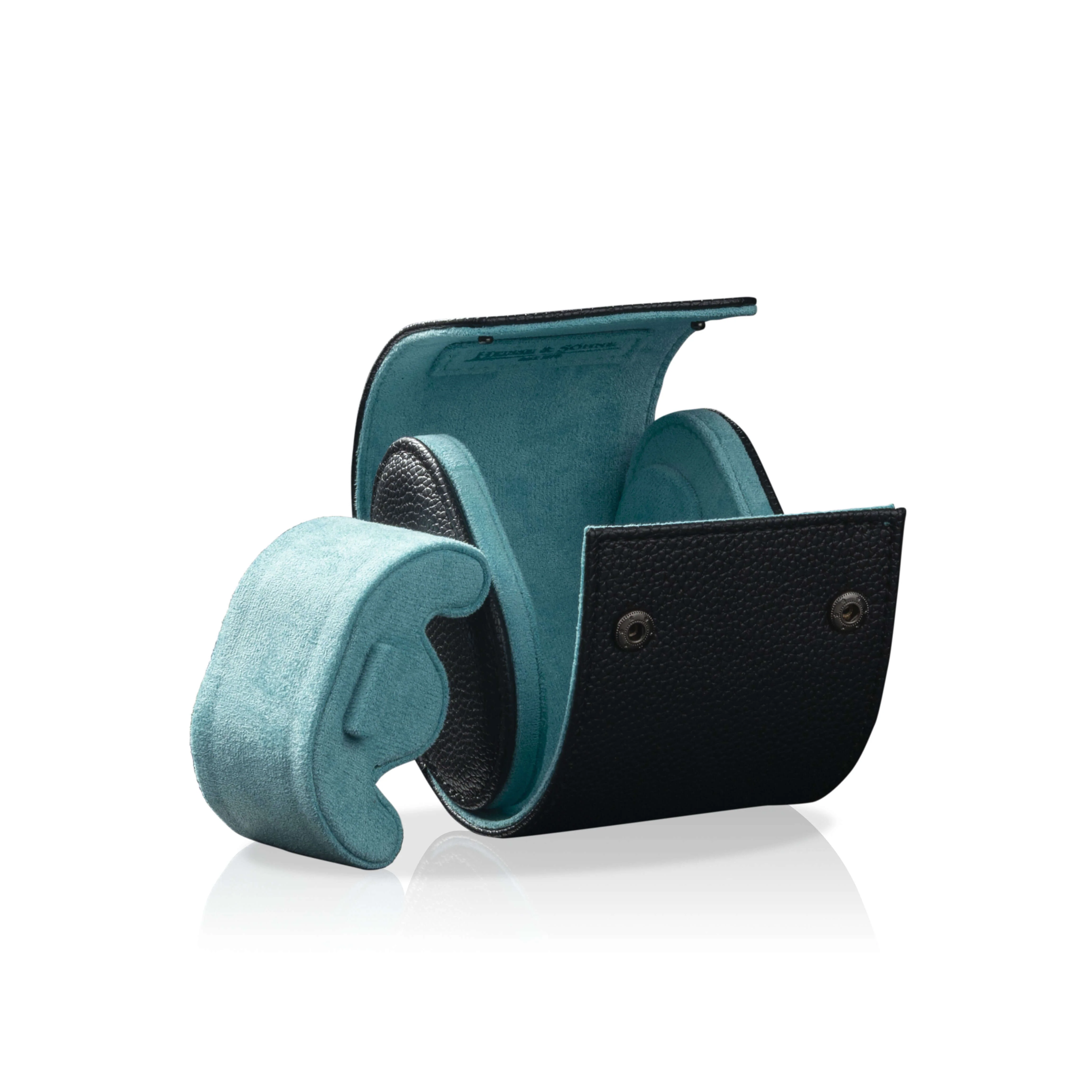 Charles Single Watch Roll Black & Turquoise - Image 6