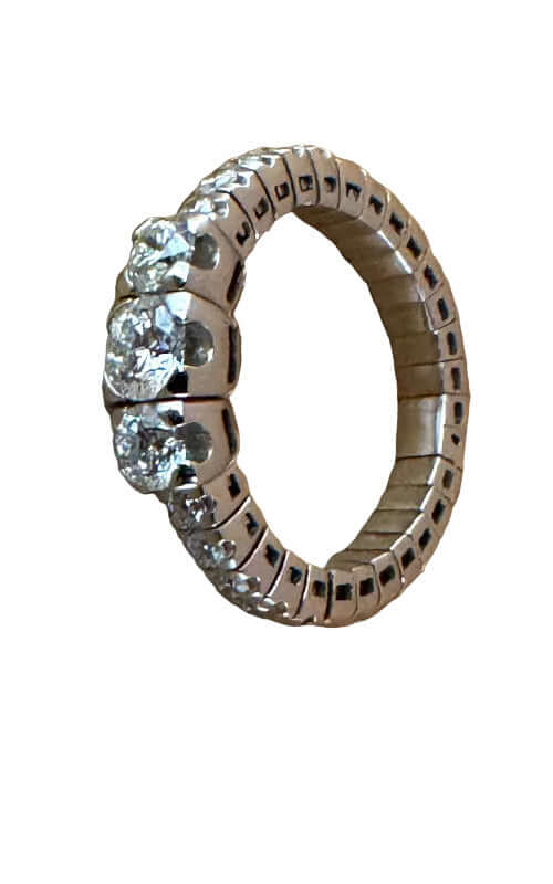 Hulchi Belluni Tresor Collection 18KT White Gold ring with diamonds 20186-WW - Image 3