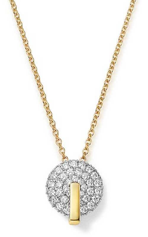 Roberto Coin Gold and Diamond Disk Necklace (8882315AX18X)