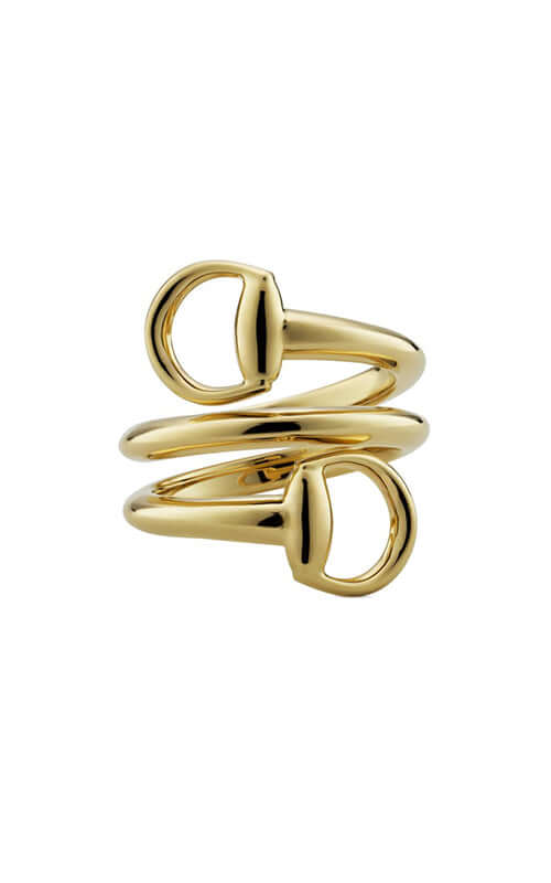 GUCCI 18K Horsebit Yellow Gold Ring YBC837799001