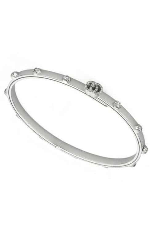 GUCCI GG Running 18k White Gold & Diamonds Bracelet YBA554573001016