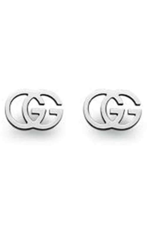 Gucci GG Tissue Stud White Gold Earrings (YBD09407400100U)