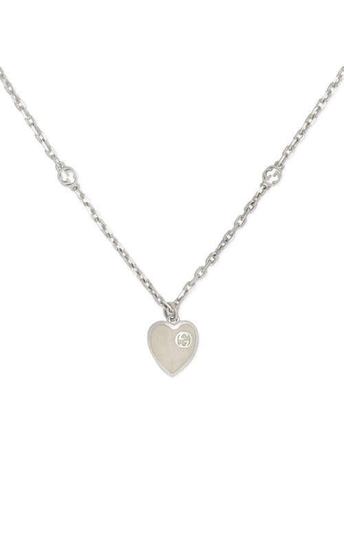 GUCCI Heart Silver Necklace YBB64554500300U - Image 2