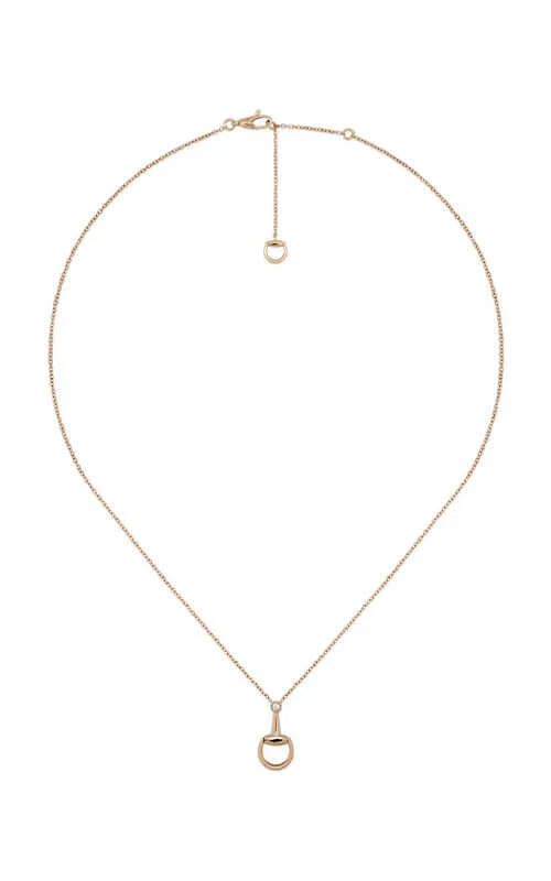 Gucci Horsebit 18K Diamond Pendant Necklace YBB83759900100U