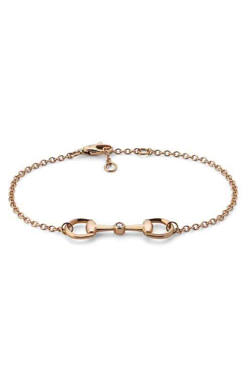 GUCCI Horsebit Diamond Chain Bracelet in 18kt Rose Gold YBA796174001