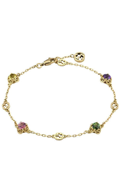 GUCCI Interlocking G Gems 18k Gold Bracelet YBA662430001