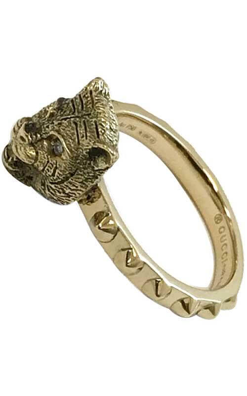 Gucci Le Marche Des Merveilles Feline Gold and Diamonds Ring (YBC503151001014)
