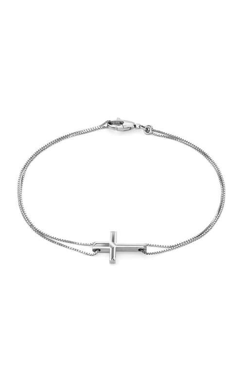 GUCCI Link to Love 18k White Gold Cross Bracelet YBA759354002