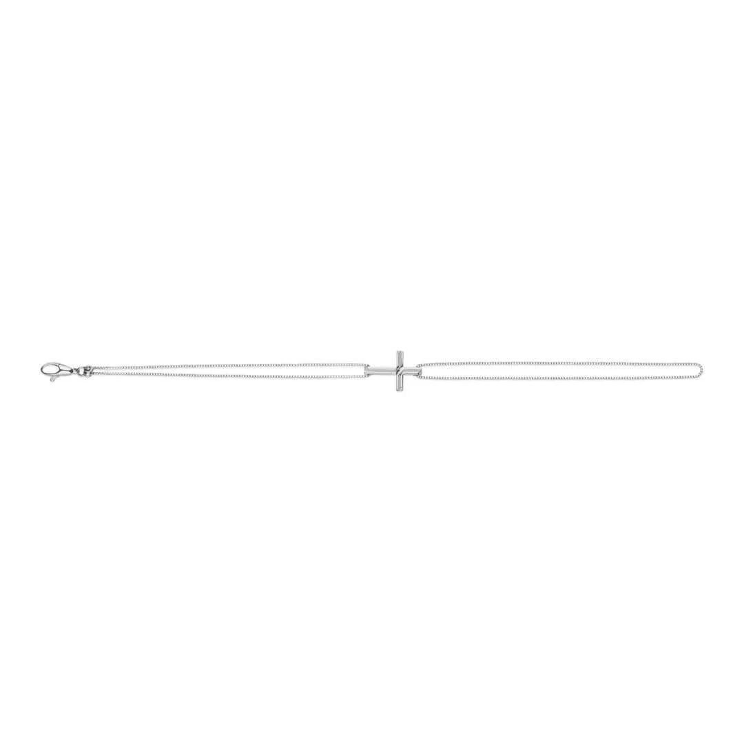 GUCCI Link to Love 18k White Gold Cross Bracelet YBA759354002 - Image 2