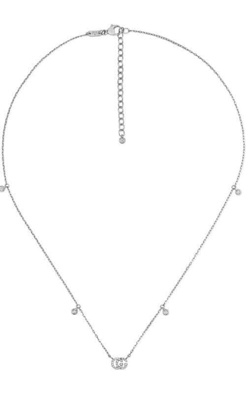 Gucci Running G Necklace White Gold and Diamonds (YBB47923100100U)