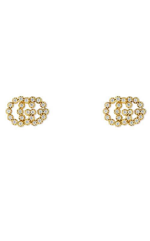 Gucci GG Running Stud Earrings 18k Yellow Gold & Diamonds YBD48167600100U