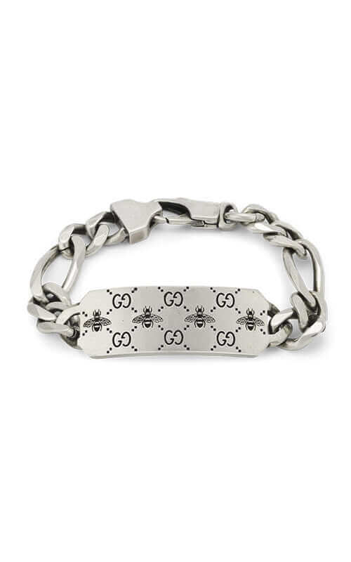 GUCCI Signature Silver Bracelet with Bee Motif YBA728264001