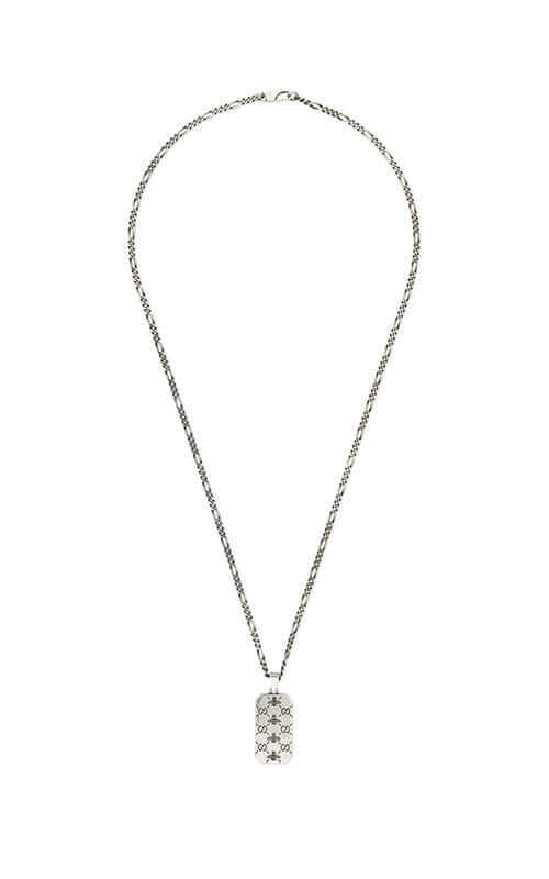 GUCCI Signature Silver Dogtag Necklace YBB72826500100U