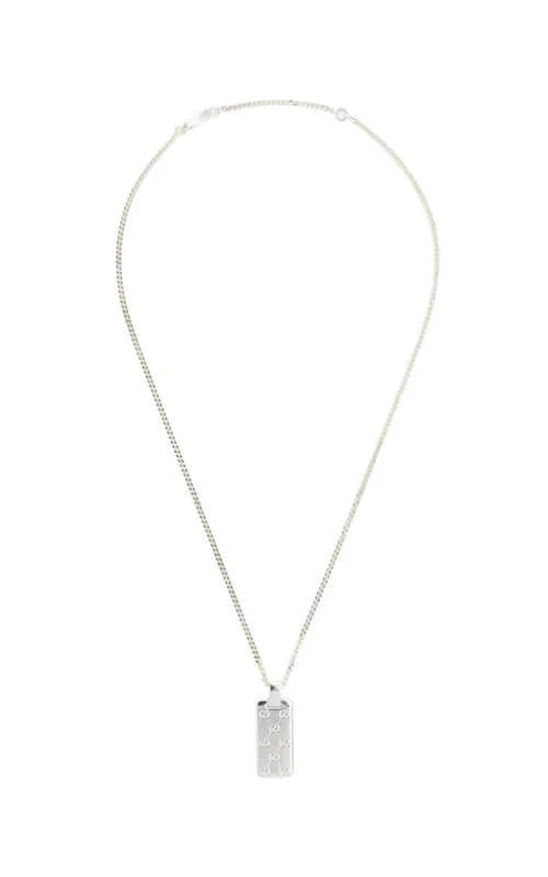 GUCCI Signature Silver Necklace with GG Tag YBB81485200100U