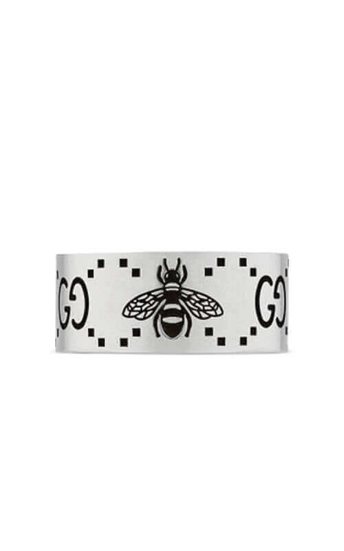 GUCCI Signature Silver Ring with Bee Motif YBC728304001 - Image 2