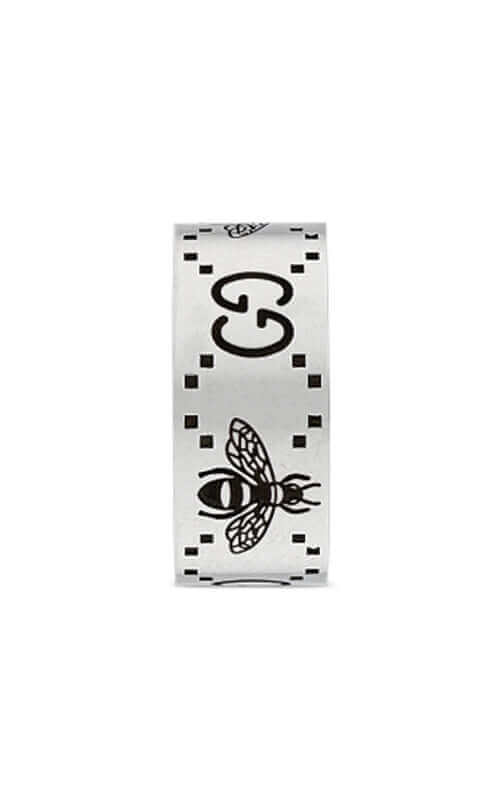 GUCCI Signature Silver Ring with Bee Motif YBC728304001 - Image 3