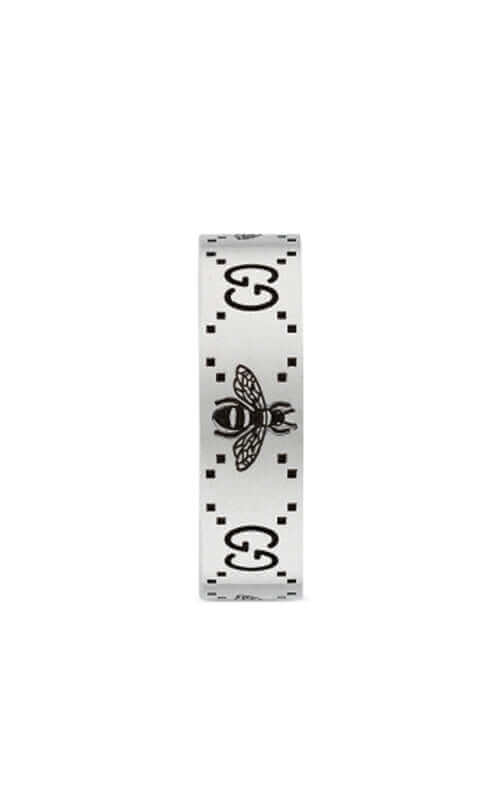 GUCCI Signature Silver Ring with Bee Motif YBC728389001 - Image 2