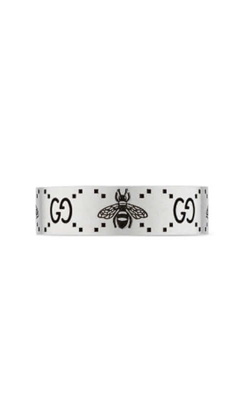 GUCCI Signature Silver Ring with Bee Motif YBC728389001 - Image 3