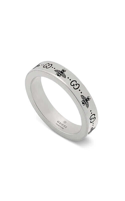 GUCCI Signature Silver Ring with Bee Motif YBC729898001