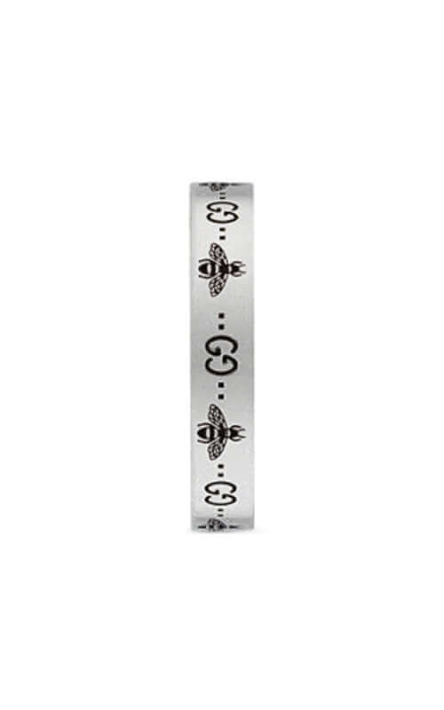 GUCCI Signature Silver Ring with Bee Motif YBC729898001 - Image 3