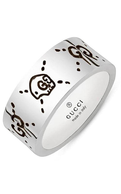 GUCCI  Gucci Ghost Aureco Black Silver Ring YBC455318001