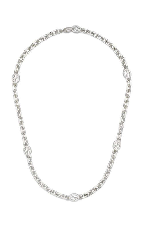 GUCCI SILVER INTERLOCKING G NECKLACE YBB75970300100U