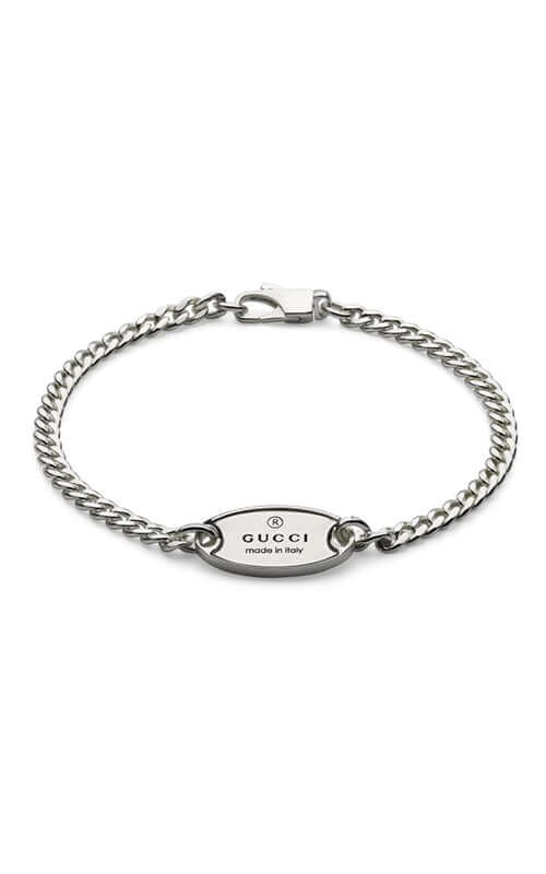 Gucci Trademark Chain Silver Bracelet with Tag YBA797152001