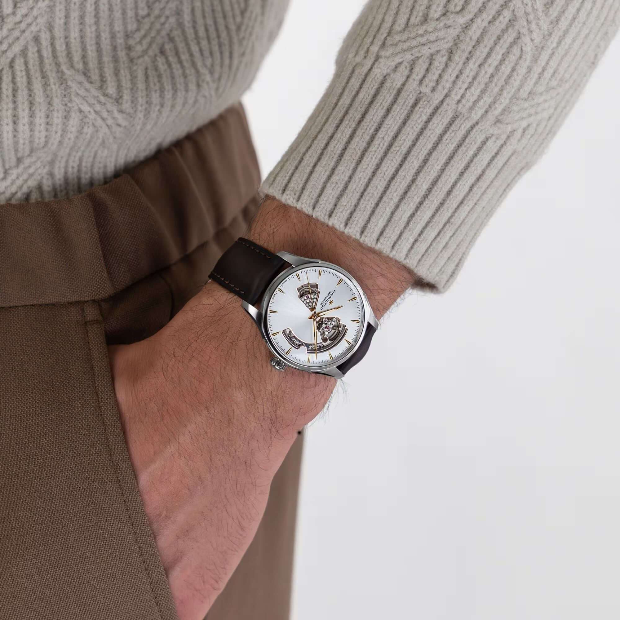 Hamilton Jazzmaster Open Heart Watch H32675551 - Image 5