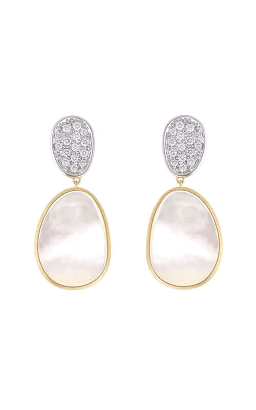 Marco Bicego Lunaria Earrings Yellow Gold and Diamond (OB1403 B MPW)