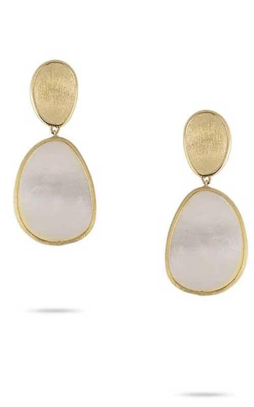 Marco Bicego Lunaria Earrings Yellow Gold and White Mother of Pearl (OB1403 MPW)