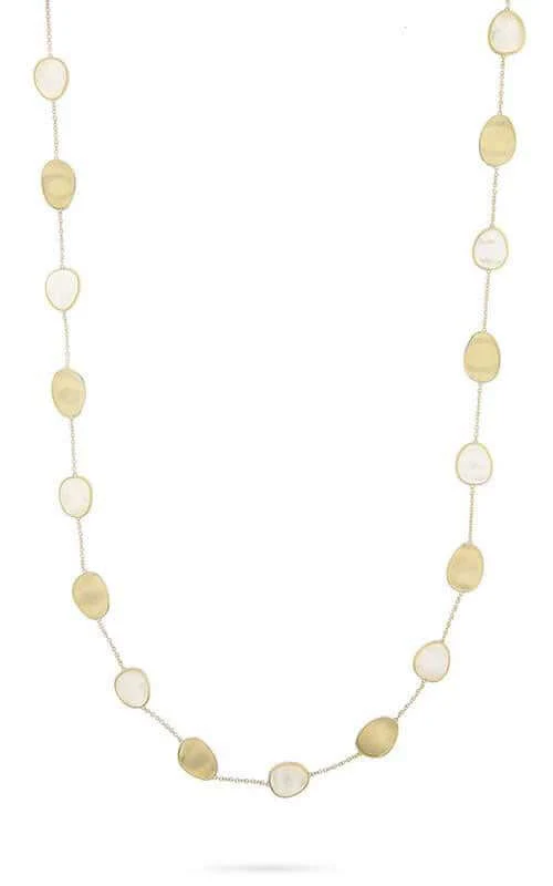 Marco Bicego Lunaria Necklace Yellow Gold and Mother of Pearl (CB2157 MPW)