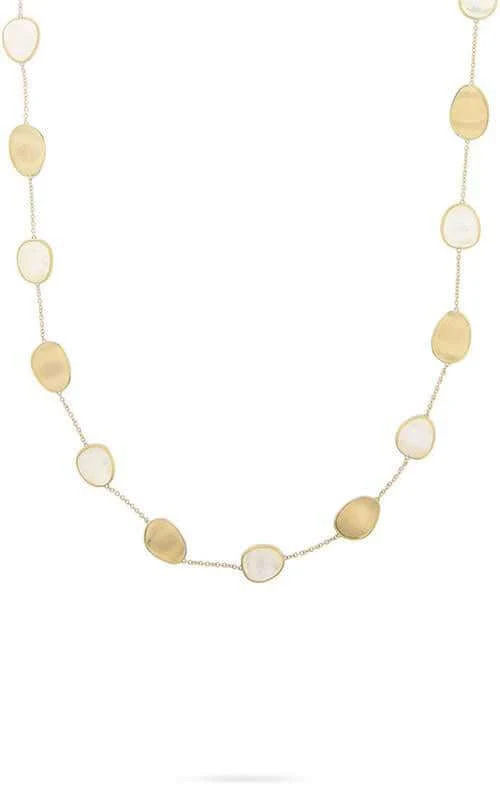 Marco Bicego Lunaria Necklace Yellow Gold and White Mother of Pearl (CB2099 MPW)