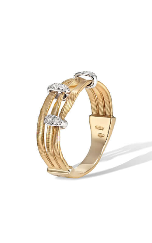 Marco Bicego Marrakech Onde Ring 2 Row Yellow Gold and Diamond AG339-B