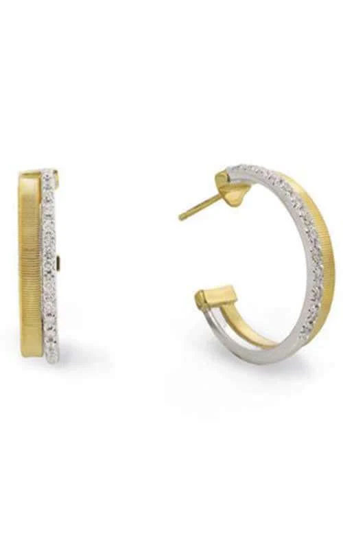 Marco Bicego Masai Earrings 2 Row Yellow Gold and Diamond (OG337 B)