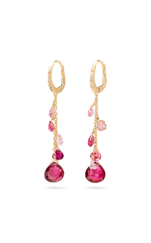 Marco Bicego Paradise Earrings Pink Tourmaline and Diamonds OB1743-MB-TR01-Y