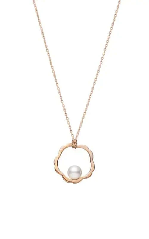 Mikimoto Cherry Blossom Akoya Pearl Pendant in Pink Gold MPQ10213AXXZ