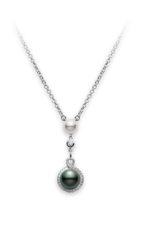 Mikimoto Petit Soleil Akoya & Black South Sea Pearl Pendant MPA10002ZDXW