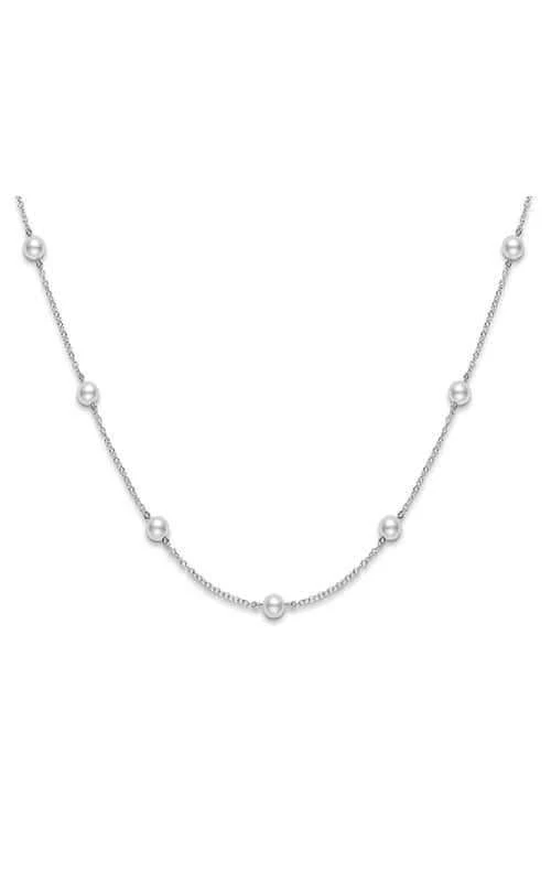 Mikimoto Tin Cup Necklace Akoya Pearls White 5mm A+ (PC158LW)