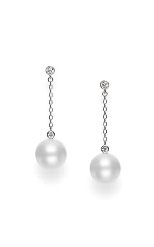Mikimoto White South Sea Pearl and Diamond Drop Earrings MEQ10102NDXW